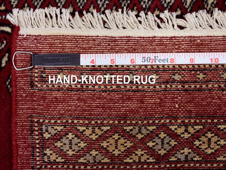 2'6" x 3'9" New Hand Knotted Red Wool Rectangle Oriental Rug - MOA10269209