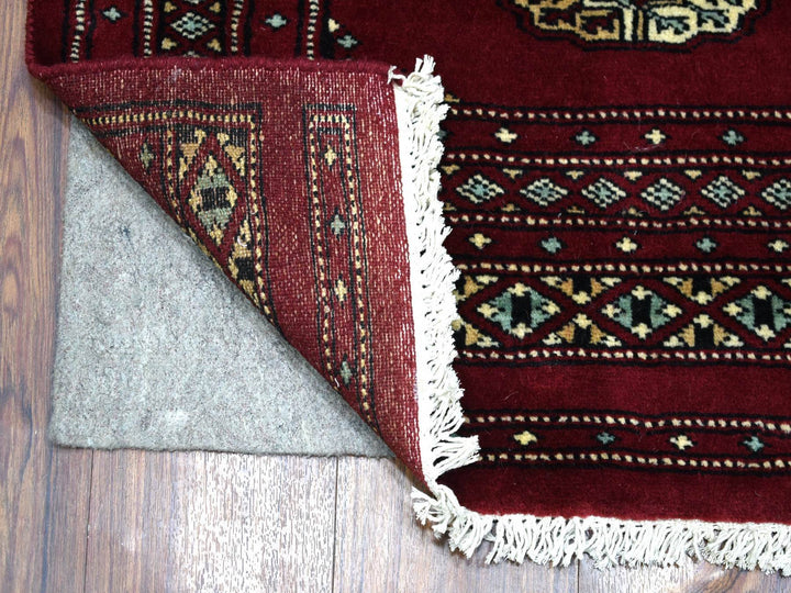 2'7" x 3'9" New Hand Knotted Red Wool Rectangle Oriental Rug - MOA10269214