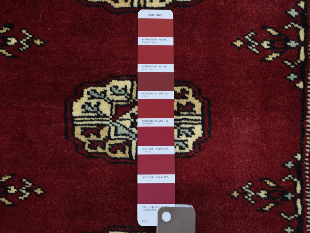 2'7" x 3'9" New Hand Knotted Red Wool Rectangle Oriental Rug - MOA10269214