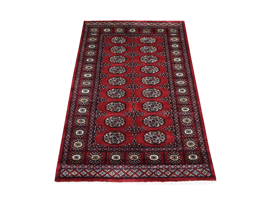 3'0" x 4'10" New Hand Knotted Red Wool Rectangle Oriental Rug - MOA10269227