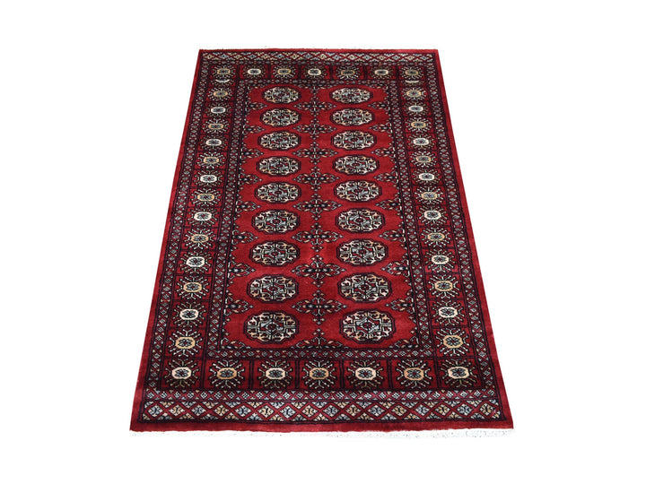 3'0" x 4'10" New Hand Knotted Red Wool Rectangle Oriental Rug - MOA10269227