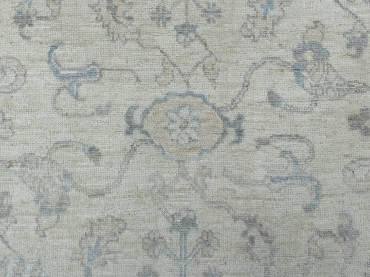8'1" x 9'7" New Hand Knotted Ivory Wool Rectangle Oriental Rug - MOA10269259