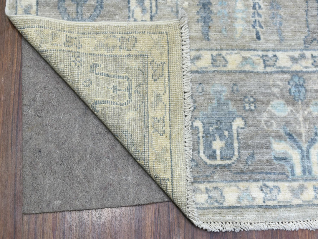 6'0" x 9'2" New Hand Knotted Grey Wool Rectangle Oriental Rug - MOA10269266