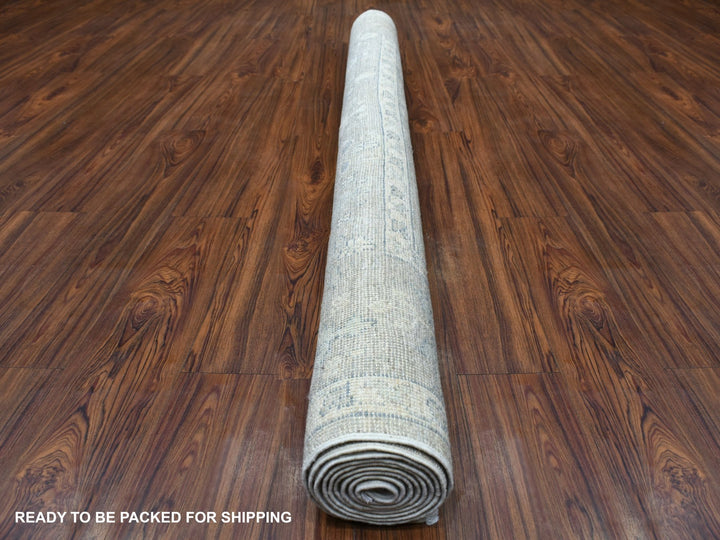6'0" x 9'2" New Hand Knotted Grey Wool Rectangle Oriental Rug - MOA10269266