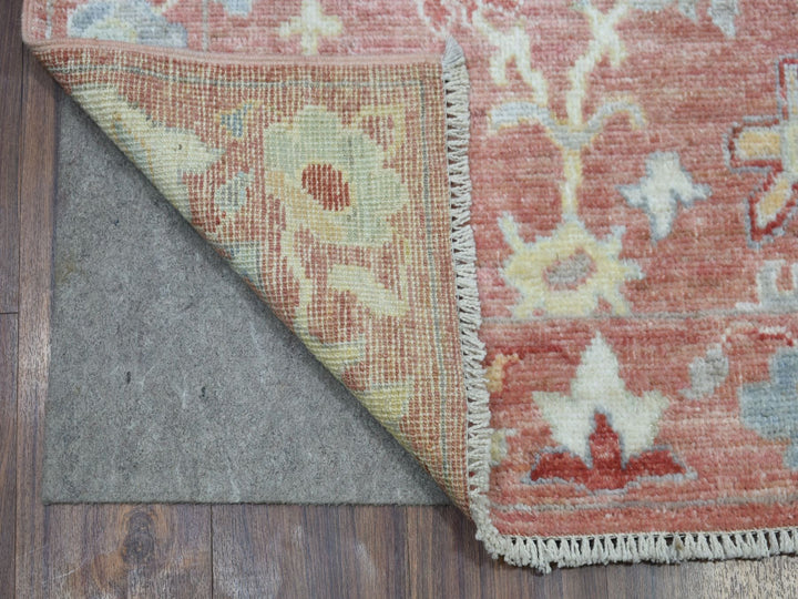 3'0" x 19'9" New Hand Knotted Pink Wool Runner Oriental Rug - MOA10269321