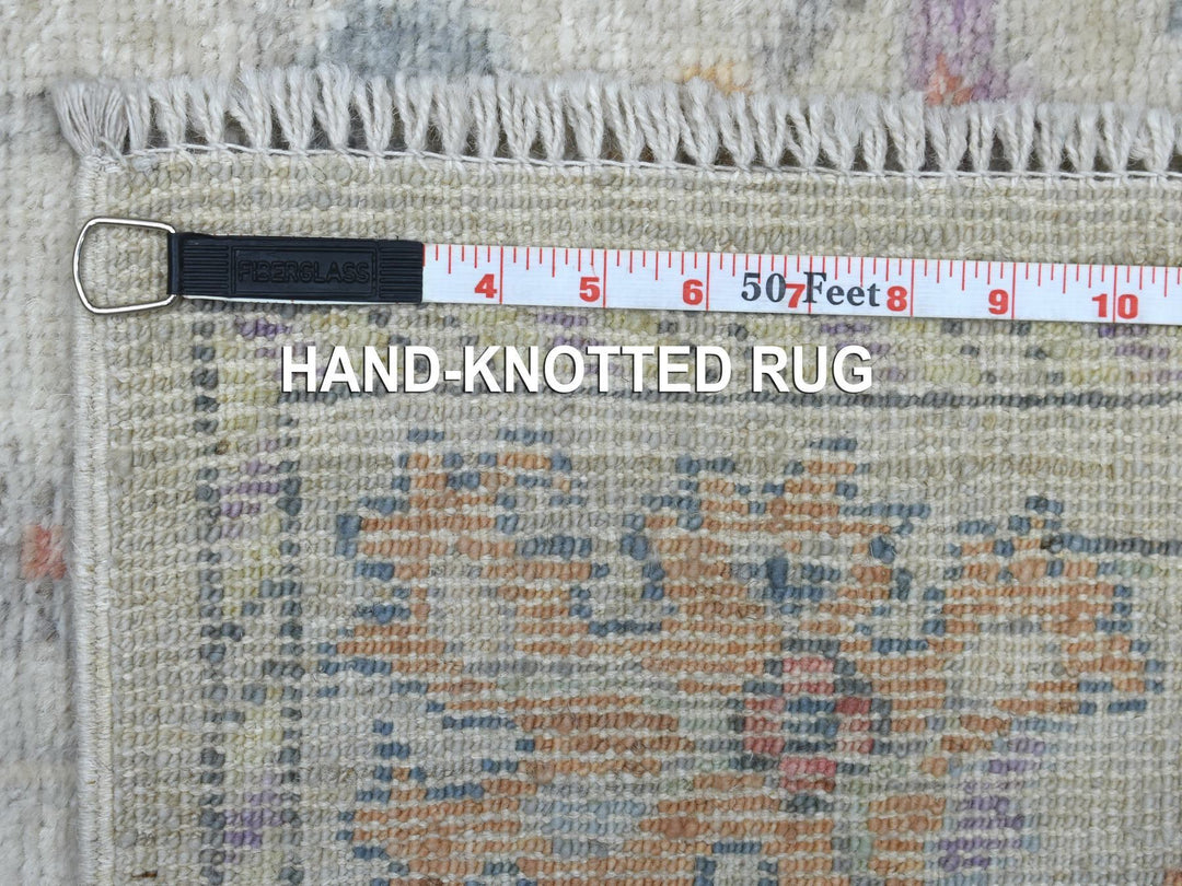 3'0" x 15'10" New Hand Knotted Grey Wool Runner Oriental Rug - MOA10269379