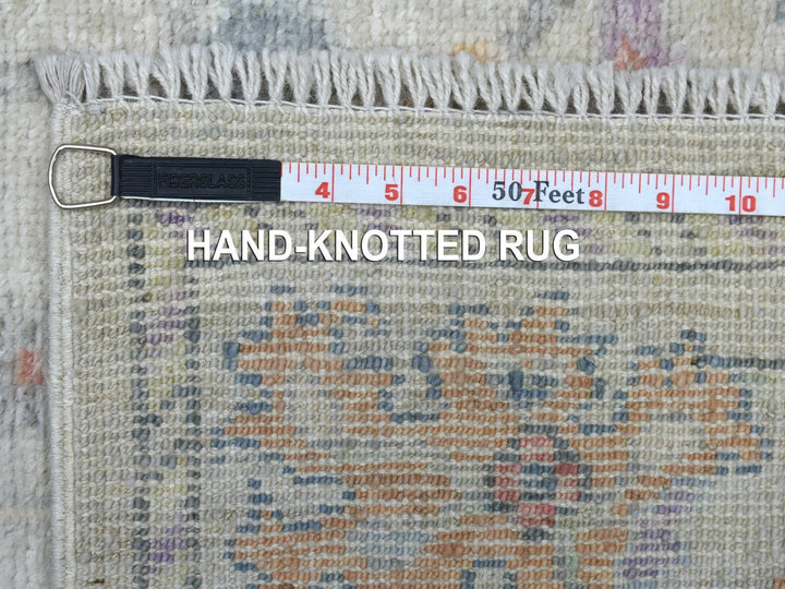 3'0" x 15'10" New Hand Knotted Grey Wool Runner Oriental Rug - MOA10269379