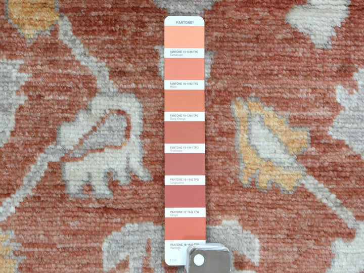 2'8" x 12'0" New Hand Knotted Orange Wool Runner Oriental Rug - MOA10269391