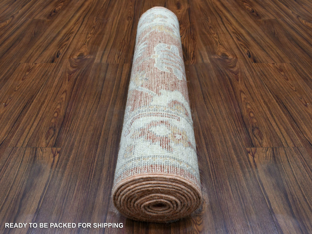 2'8" x 12'0" New Hand Knotted Orange Wool Runner Oriental Rug - MOA10269391