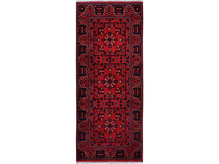 2'3" x 5'4" New Hand Knotted Red Wool Runner Oriental Rug - MOA102693