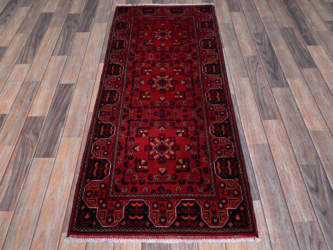 2'3" x 5'4" New Hand Knotted Red Wool Runner Oriental Rug - MOA102693