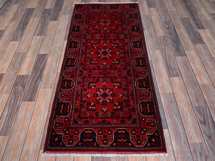 2'3" x 5'4" New Hand Knotted Red Wool Runner Oriental Rug - MOA102693