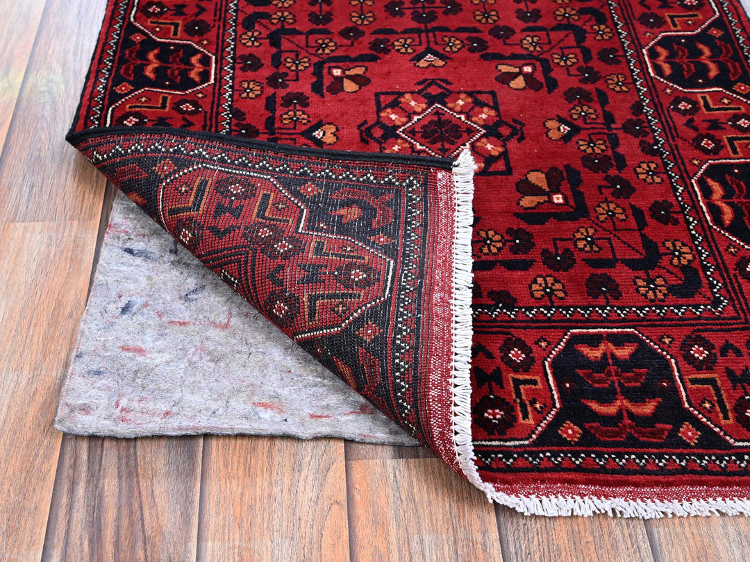 2'3" x 5'4" New Hand Knotted Red Wool Runner Oriental Rug - MOA102693