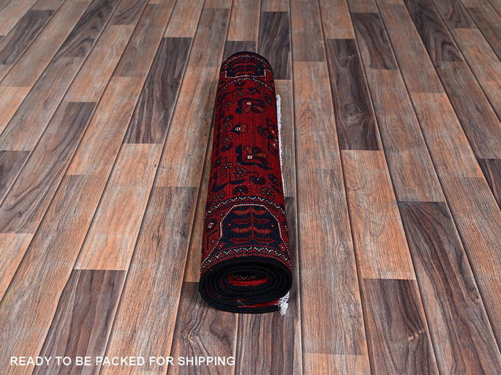 2'3" x 5'4" New Hand Knotted Red Wool Runner Oriental Rug - MOA102693