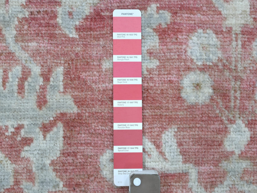 6'2" x 9'0" New Hand Knotted Pink Wool Rectangle Oriental Rug - MOA10269412