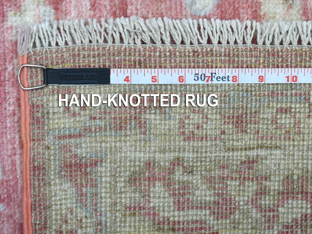6'2" x 9'0" New Hand Knotted Pink Wool Rectangle Oriental Rug - MOA10269412