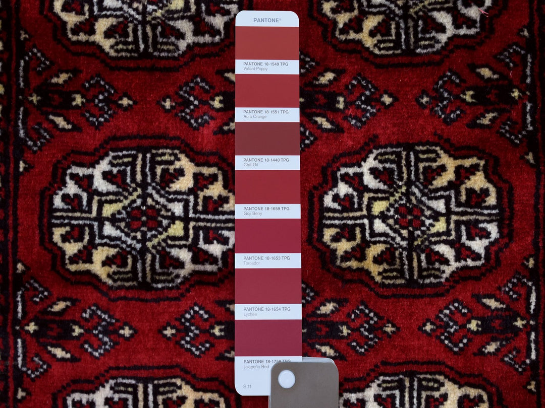 2'6" x 3'10" New Hand Knotted Red Wool Rectangle Oriental Rug - MOA10269441