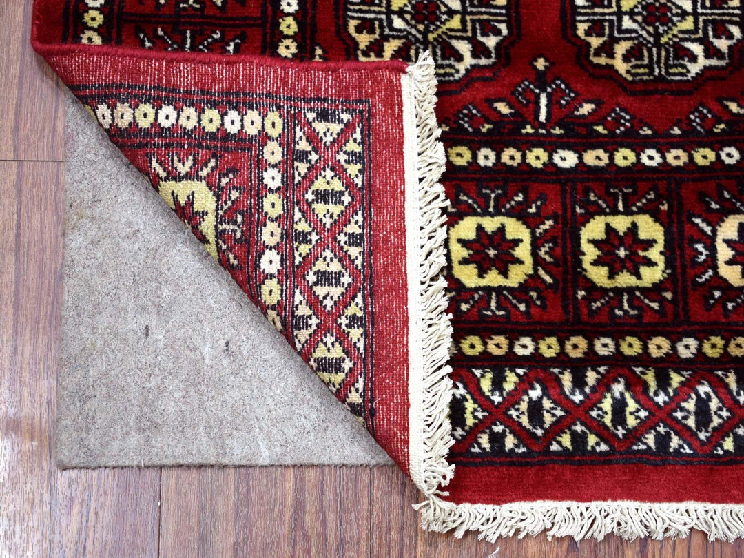 2'6" x 4'2" New Hand Knotted Red Wool Rectangle Oriental Rug - MOA10269443