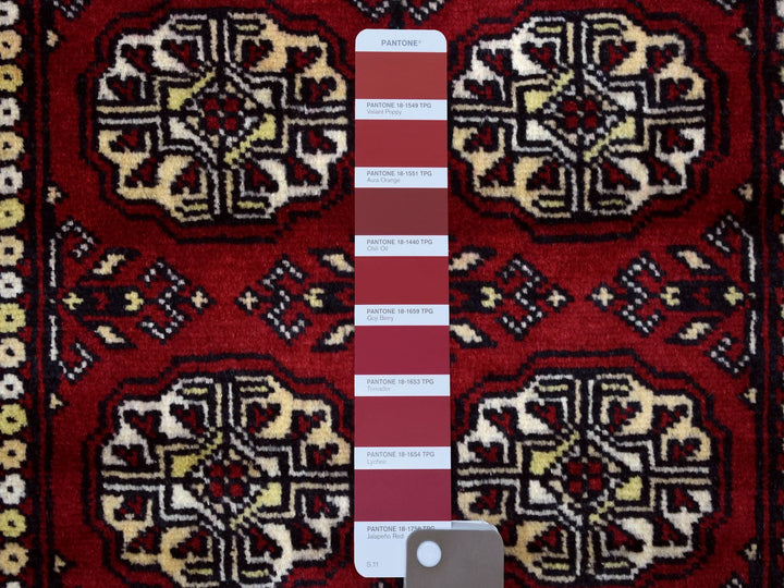 2'6" x 4'2" New Hand Knotted Red Wool Rectangle Oriental Rug - MOA10269443