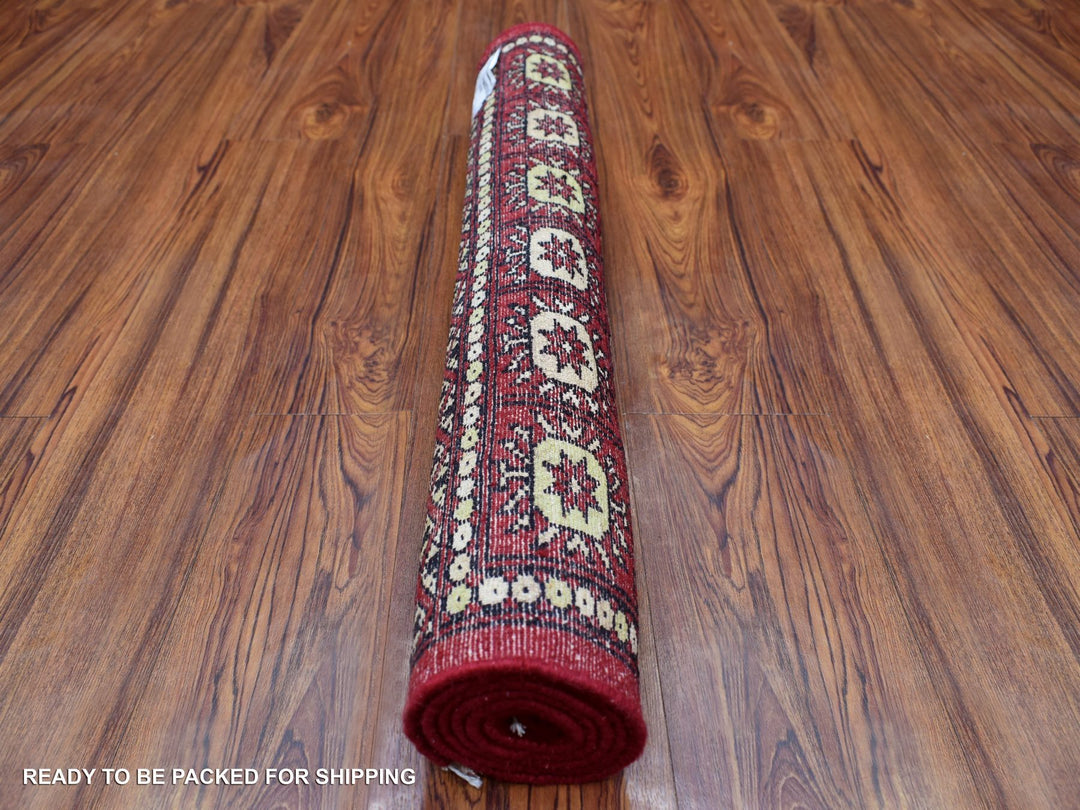 2'6" x 4'2" New Hand Knotted Red Wool Rectangle Oriental Rug - MOA10269443