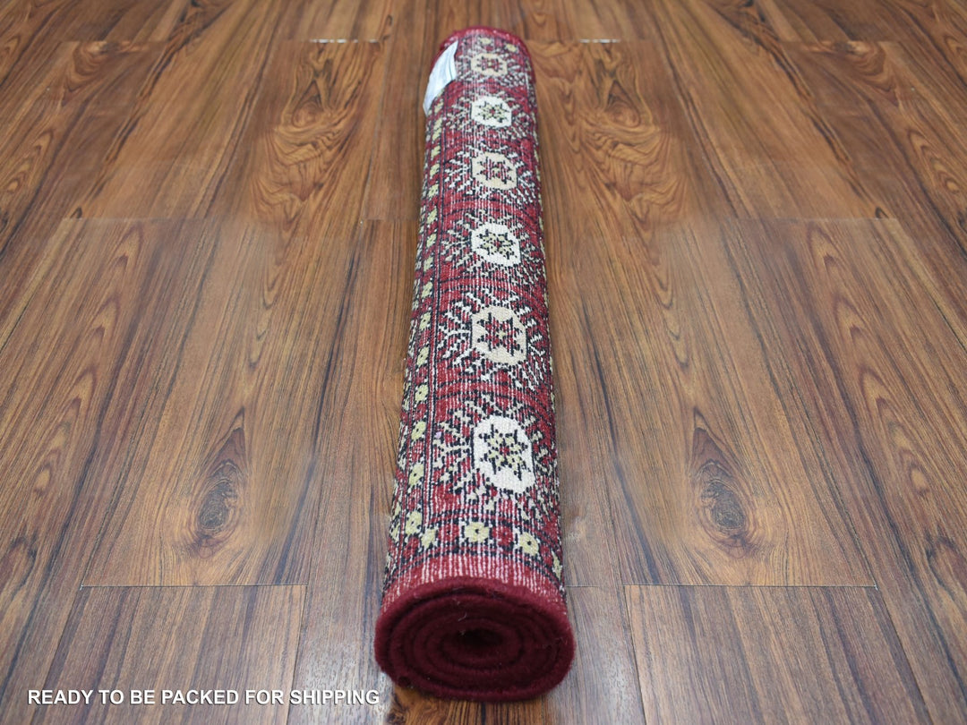 2'6" x 4'3" New Hand Knotted Red Wool Rectangle Oriental Rug - MOA10269447
