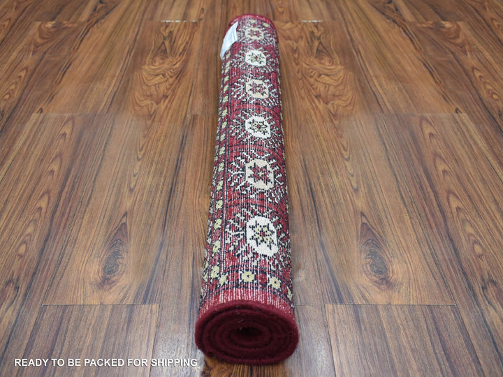2'6" x 4'3" New Hand Knotted Red Wool Rectangle Oriental Rug - MOA10269447