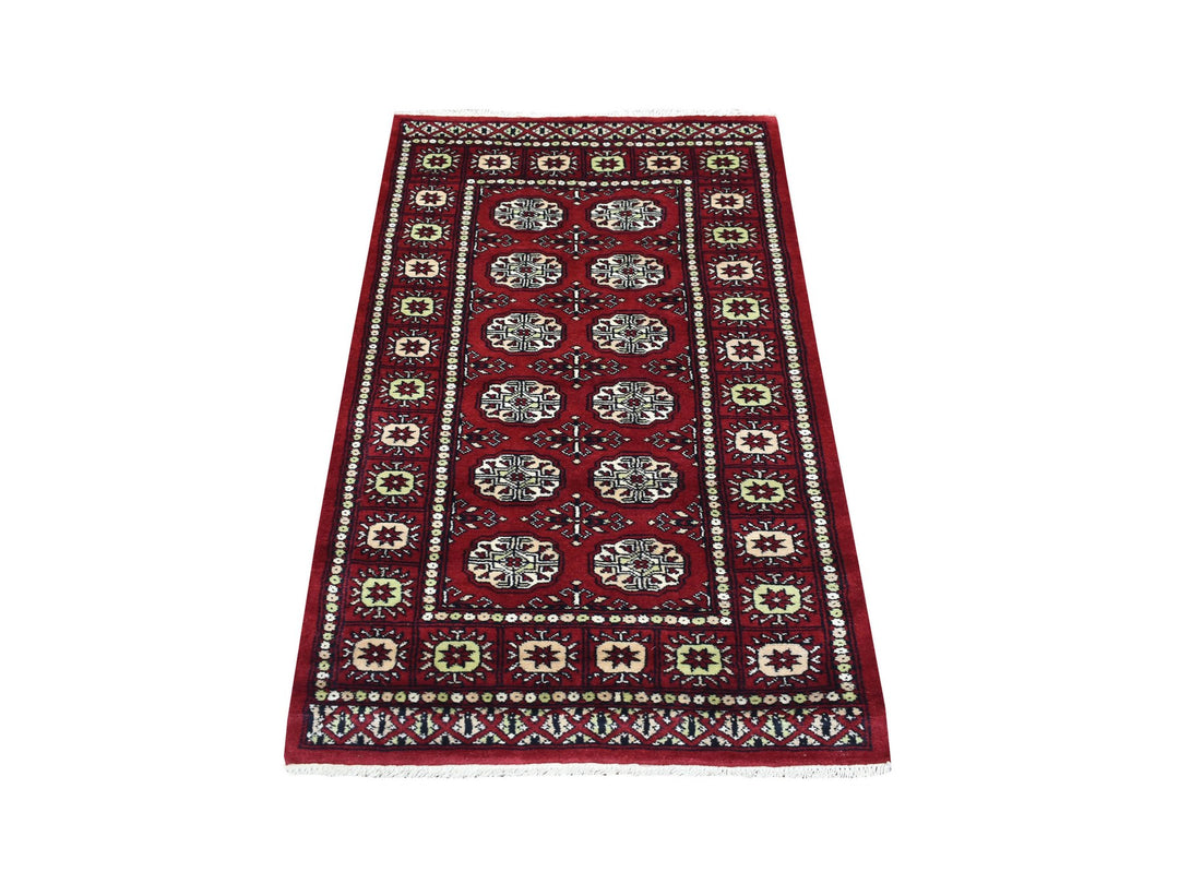 2'6" x 4'10" New Hand Knotted Red Wool Rectangle Oriental Rug - MOA10269449