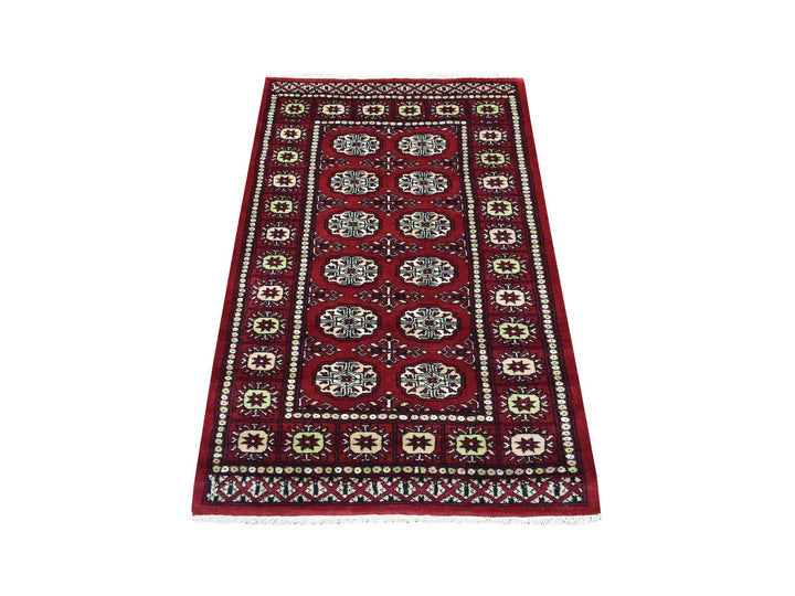 2'6" x 4'10" New Hand Knotted Red Wool Rectangle Oriental Rug - MOA10269449
