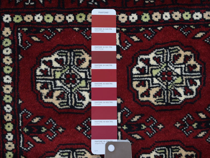 2'6" x 4'10" New Hand Knotted Red Wool Rectangle Oriental Rug - MOA10269449