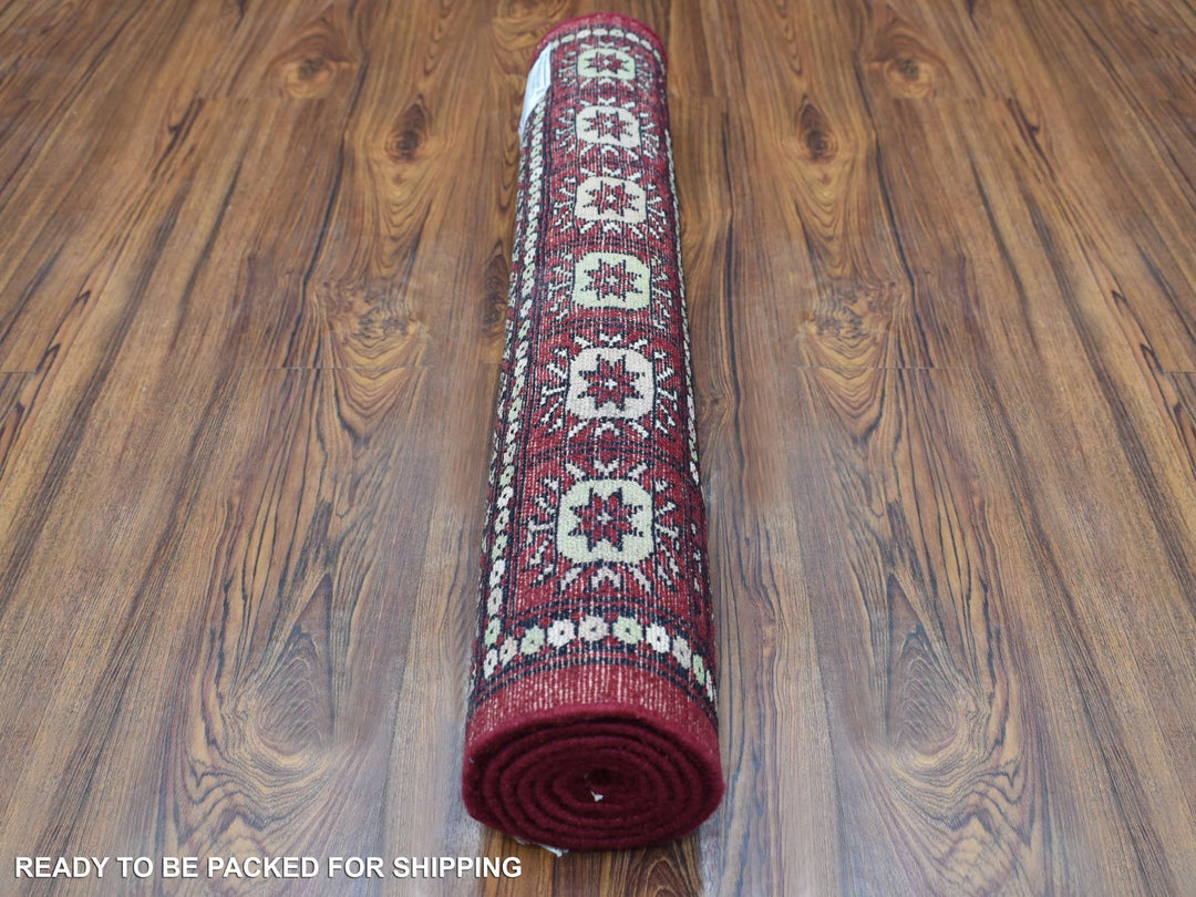 2'6" x 4'10" New Hand Knotted Red Wool Rectangle Oriental Rug - MOA10269449