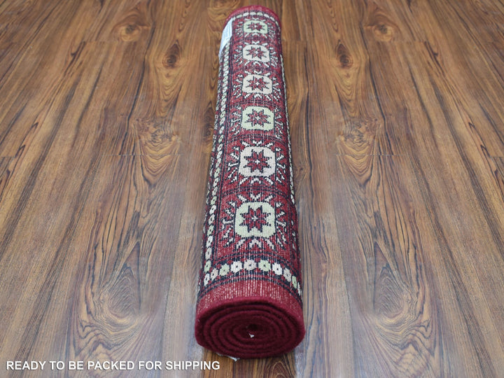 2'6" x 4'10" New Hand Knotted Red Wool Rectangle Oriental Rug - MOA10269449