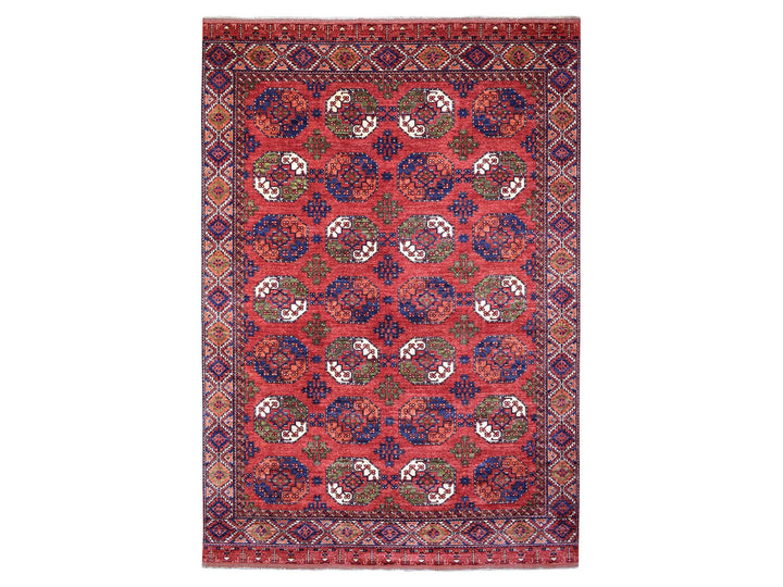10'0" x 13'9" New Hand Knotted Red Wool Rectangle Oriental Rug - MOA10269531