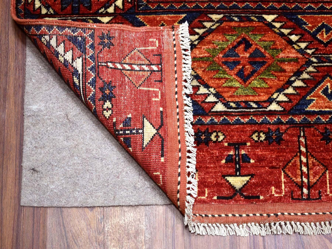 10'0" x 13'9" New Hand Knotted Red Wool Rectangle Oriental Rug - MOA10269531
