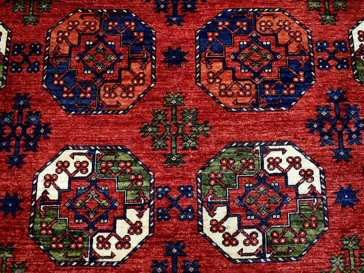 10'0" x 13'9" New Hand Knotted Red Wool Rectangle Oriental Rug - MOA10269531