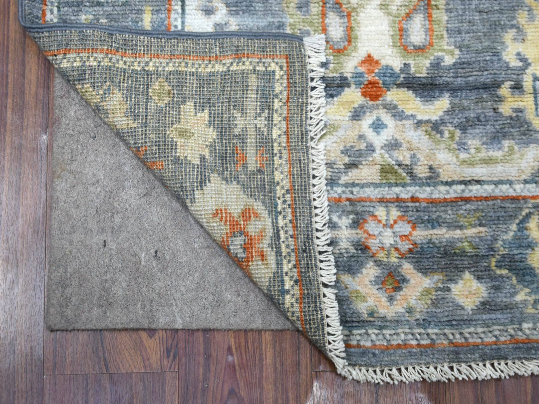 2'9" x 9'9" New Hand Knotted Grey Wool Runner Oriental Rug - MOA10269555
