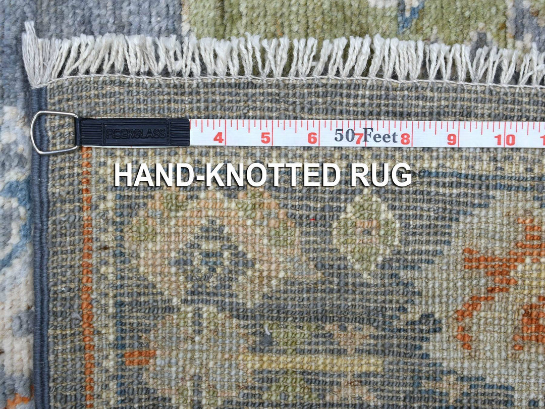 2'9" x 9'9" New Hand Knotted Grey Wool Runner Oriental Rug - MOA10269555