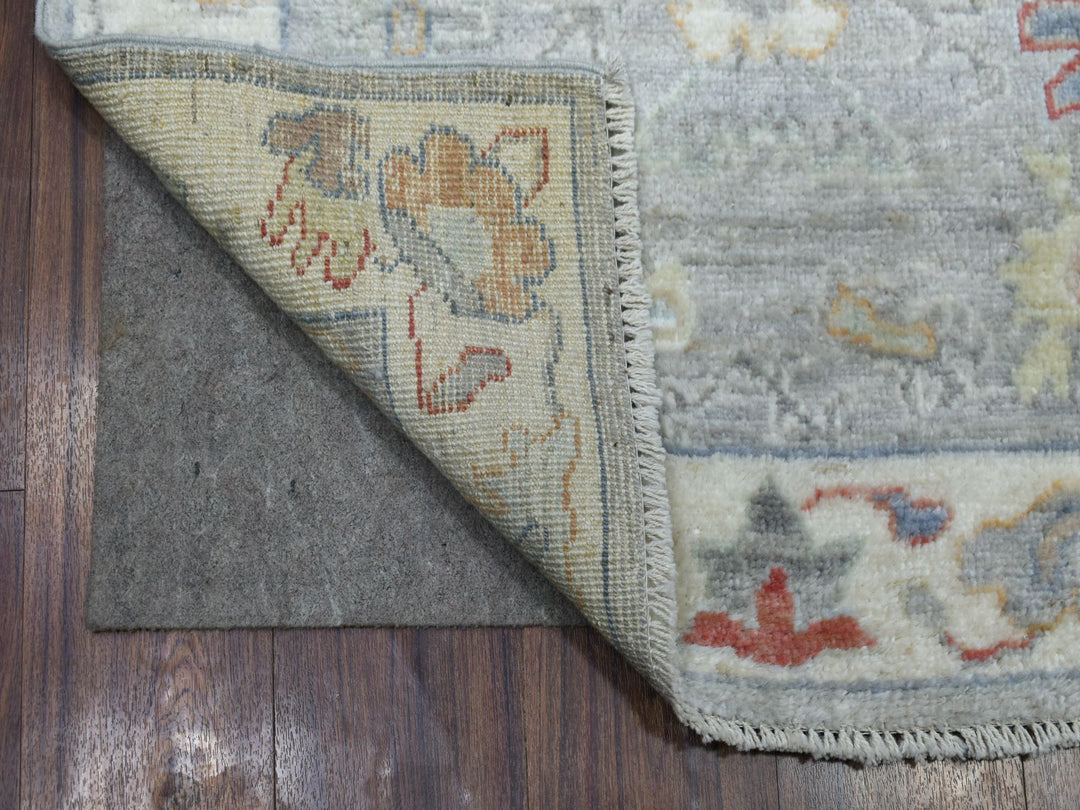 3'1" x 17'6" New Hand Knotted Grey Wool Runner Oriental Rug - MOA10269604