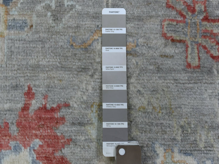 3'1" x 17'6" New Hand Knotted Grey Wool Runner Oriental Rug - MOA10269604
