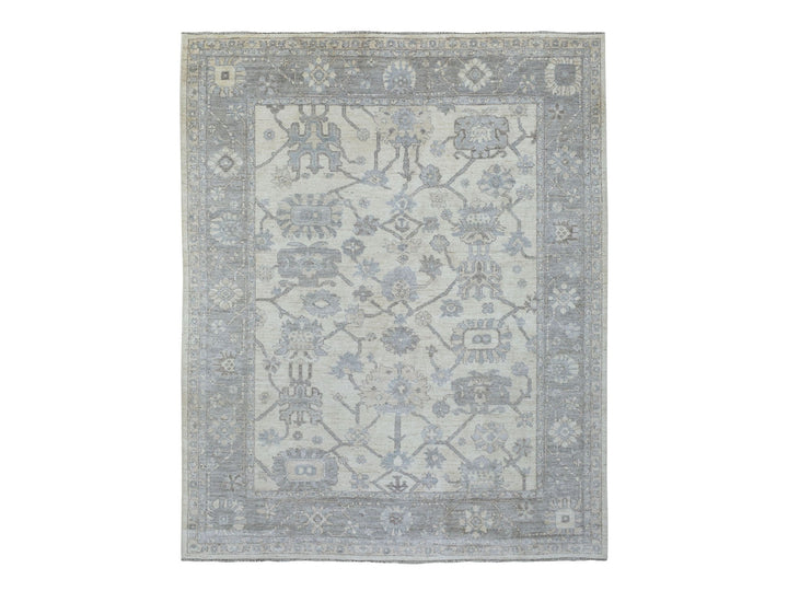 8'0" x 9'10" New Hand Knotted Ivory Wool Rectangle Oriental Rug - MOA10269634