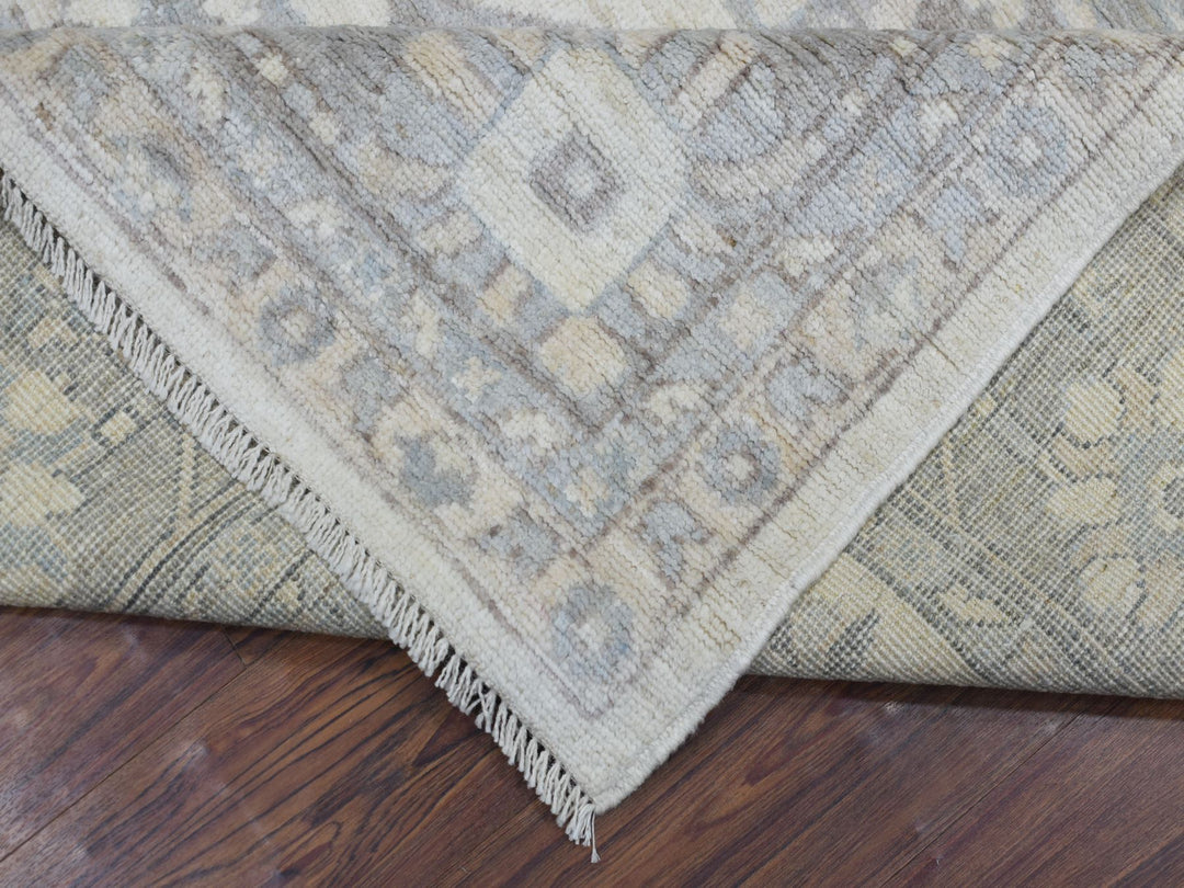 8'0" x 9'10" New Hand Knotted Ivory Wool Rectangle Oriental Rug - MOA10269634