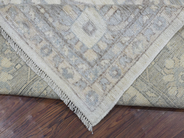 8'0" x 9'10" New Hand Knotted Ivory Wool Rectangle Oriental Rug - MOA10269634