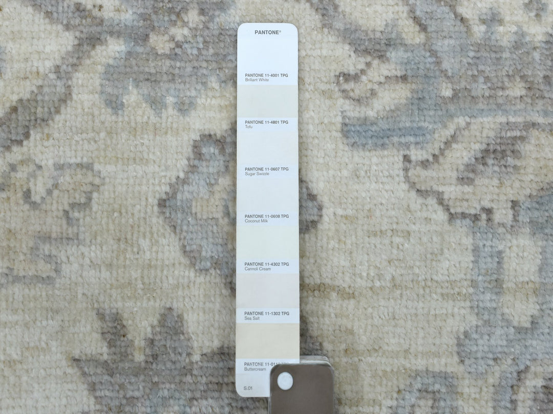 8'0" x 9'10" New Hand Knotted Ivory Wool Rectangle Oriental Rug - MOA10269634