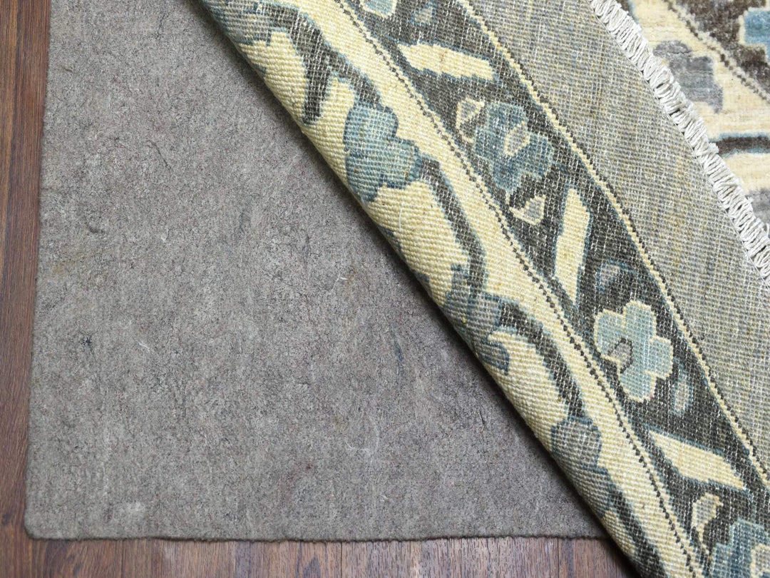 11'7" x 11'8" New Hand Knotted Grey Wool Round Oriental Rug - MOA10269652