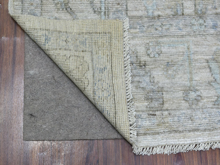 6'0" x 9'1" New Hand Knotted Beige Wool Rectangle Oriental Rug - MOA10269684