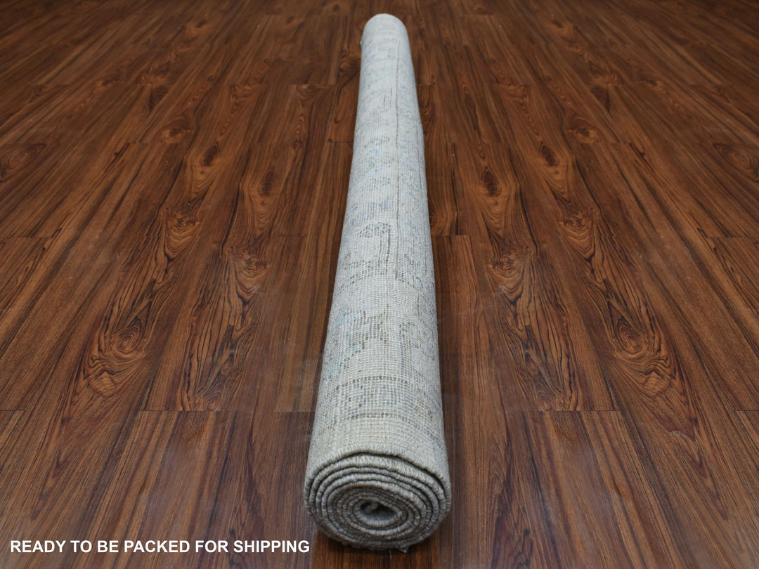 6'0" x 9'1" New Hand Knotted Beige Wool Rectangle Oriental Rug - MOA10269684