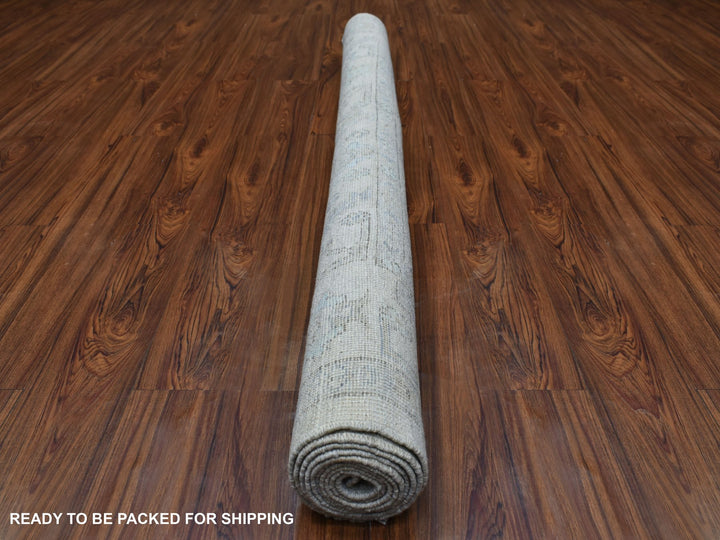 6'0" x 9'1" New Hand Knotted Beige Wool Rectangle Oriental Rug - MOA10269684