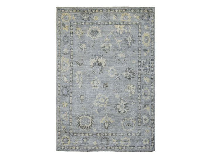 6'1" x 8'10" New Hand Knotted Grey Wool Rectangle Oriental Rug - MOA10269686