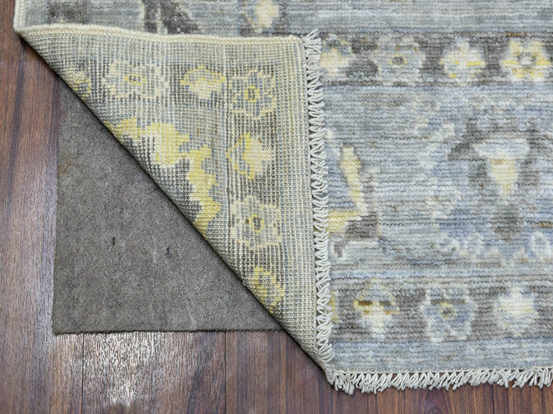 6'1" x 8'10" New Hand Knotted Grey Wool Rectangle Oriental Rug - MOA10269686