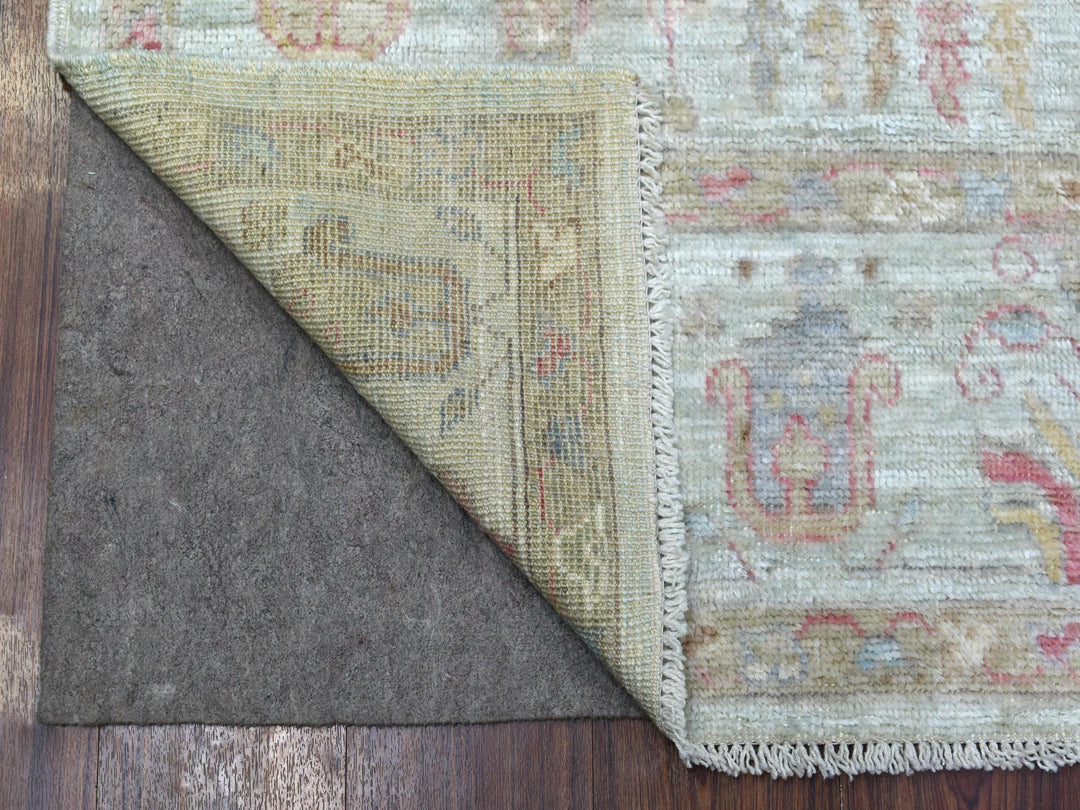 5'10" x 8'9" New Hand Knotted Green Wool Rectangle Oriental Rug - MOA10269698