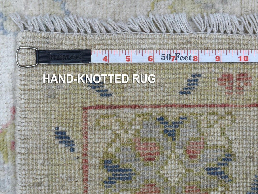 4'1" x 6'0" New Hand Knotted Ivory Wool Rectangle Oriental Rug - MOA10269814